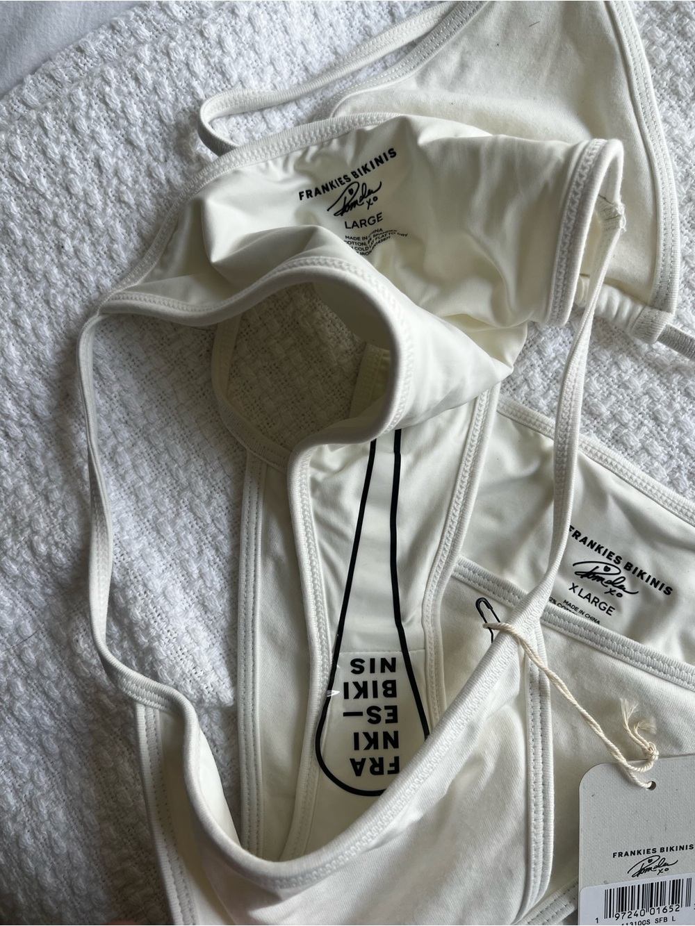Frankie's Bikinis x Pamela Anderson Zeus White Cotton Bikini Set - Picture 6 of 8